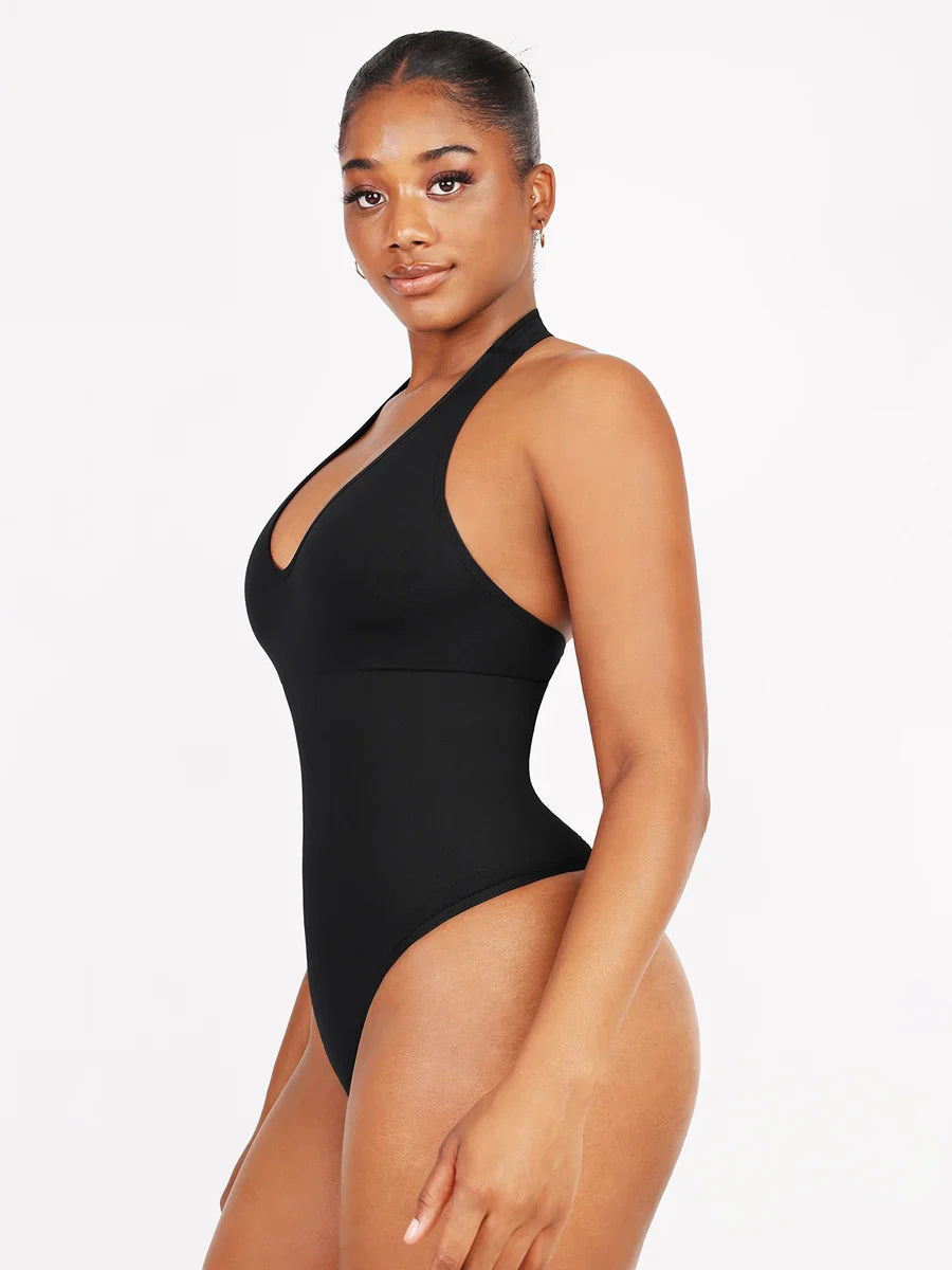 Taillenkontrolle Halterhals Shapewear Bodysuit