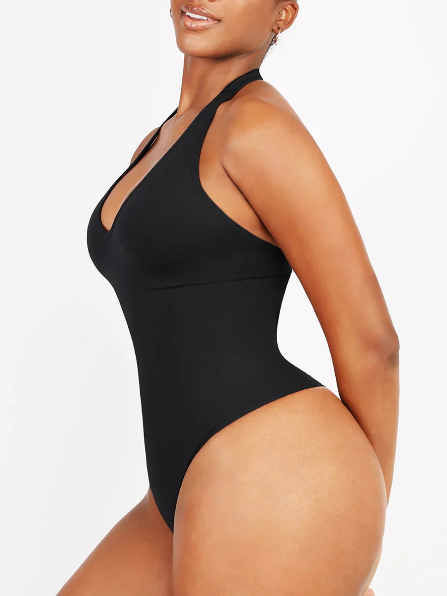 Taillenkontrolle Halterhals Shapewear Bodysuit