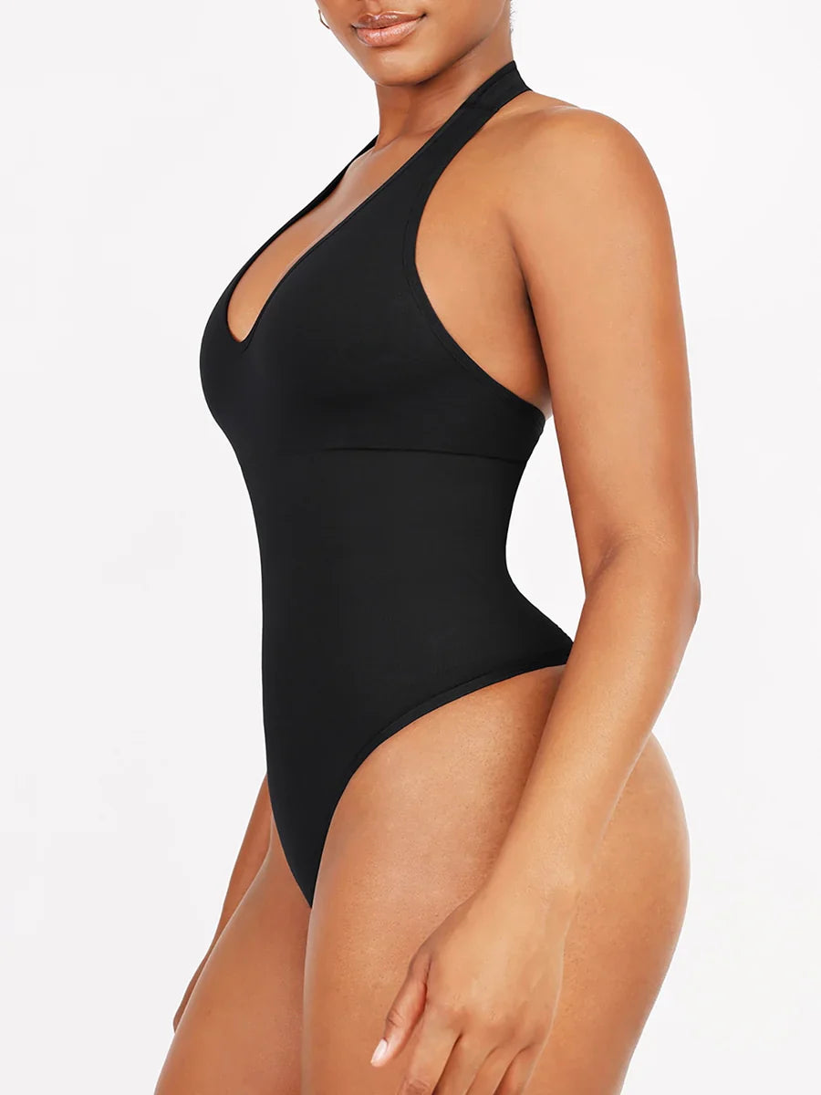 Taillenkontrolle Halterhals Shapewear Bodysuit