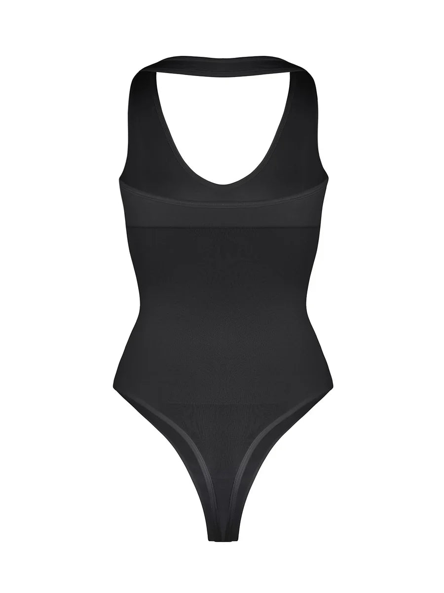 Taillenkontrolle Halterhals Shapewear Bodysuit
