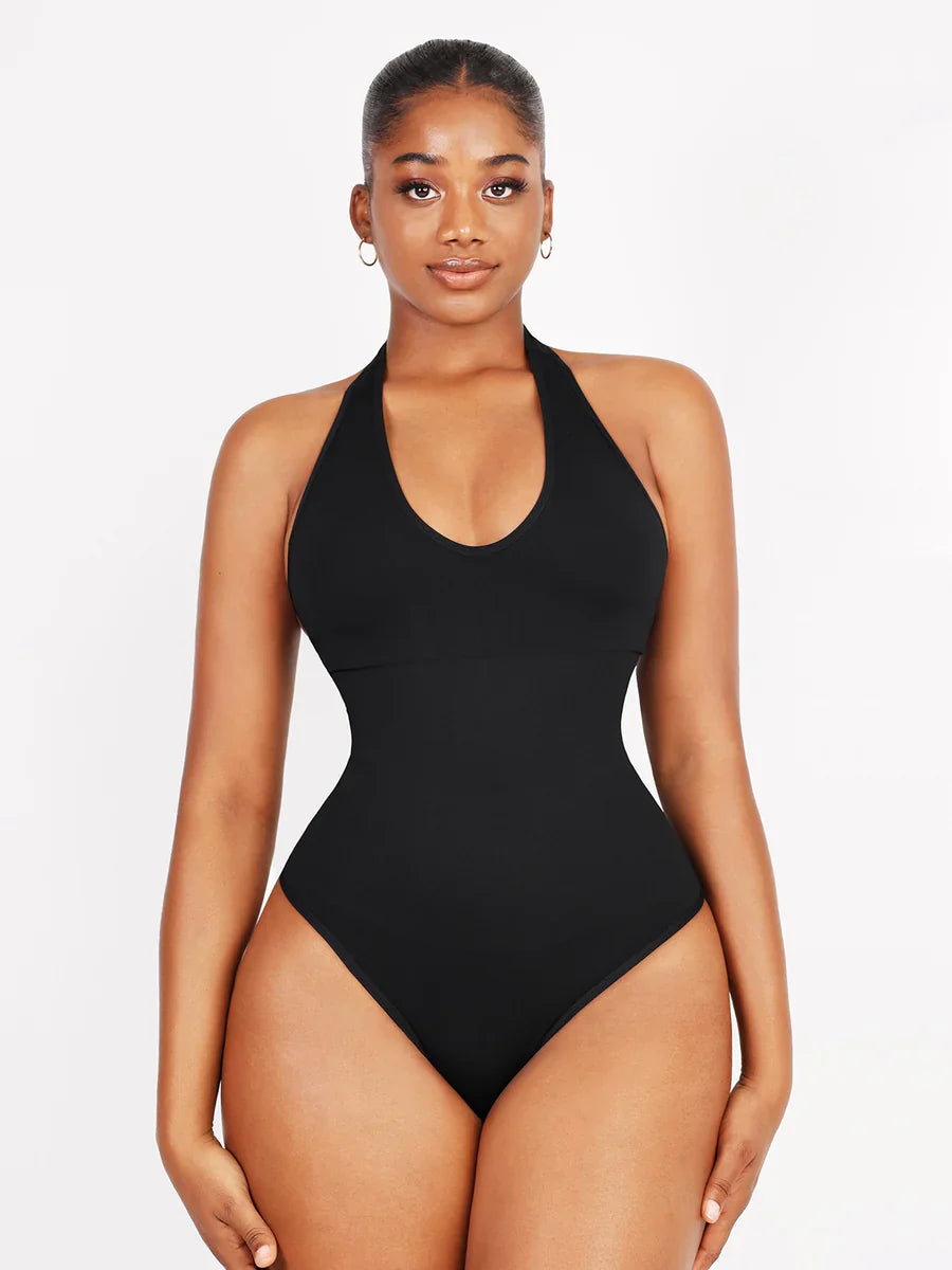 Taillenkontrolle Halterhals Shapewear Bodysuit