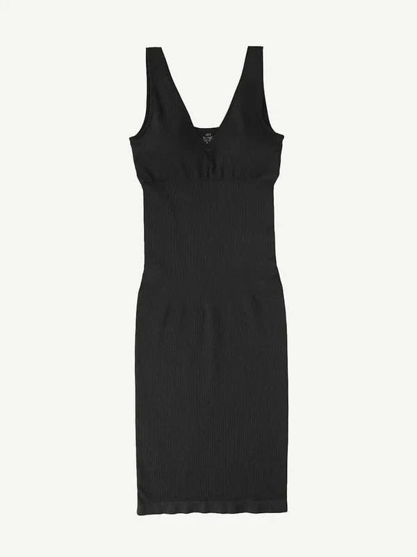 CurvyPower | UK Bodycon Deep V Neck Bodycon Shaping Midi Dress with Removable Pads