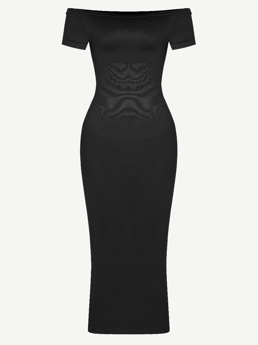 CurvyPower | UK Bodycon Short Sleeve Bodycon Shapewear Midi Dress