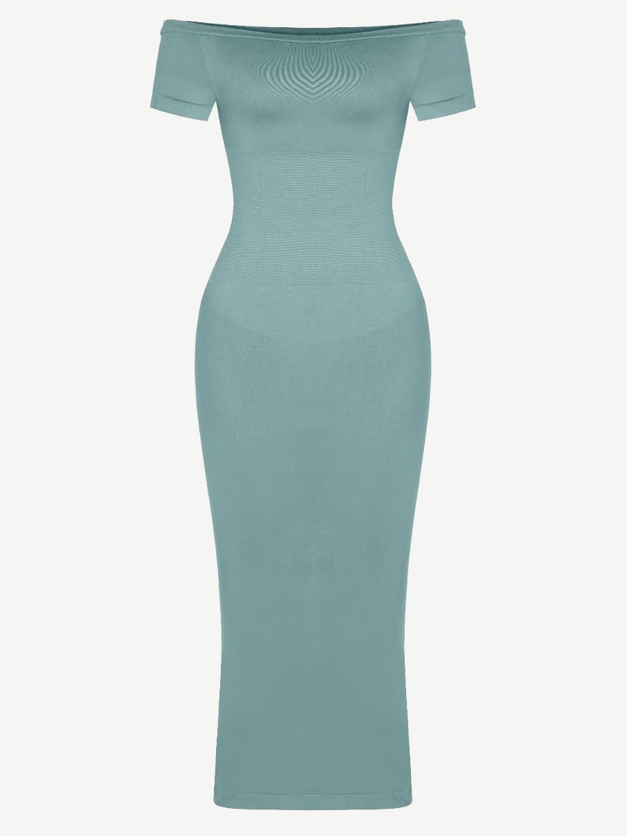 CurvyPower | UK Bodycon Short Sleeve Bodycon Shapewear Midi Dress