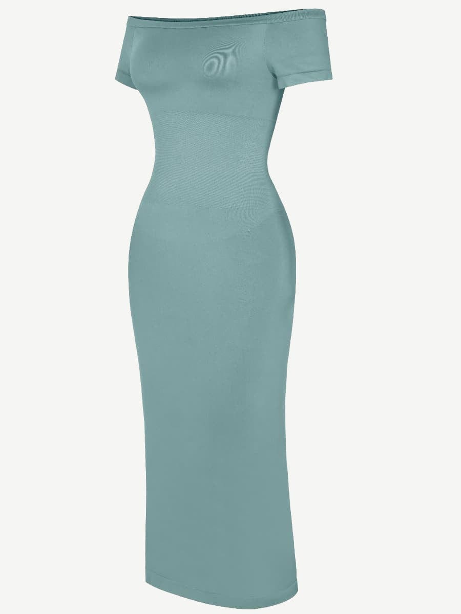 CurvyPower | UK Bodycon Short Sleeve Bodycon Shapewear Midi Dress