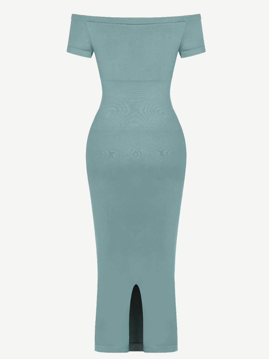CurvyPower | UK Bodycon Short Sleeve Bodycon Shapewear Midi Dress