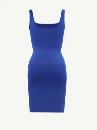 CurvyPower | UK Bodycon Square Neck Midi Dress Shapewear Bodycon With Removable Pads