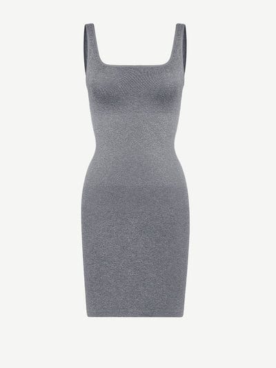 CurvyPower | UK Bodycon Square Neck Midi Dress Shapewear Bodycon With Removable Pads