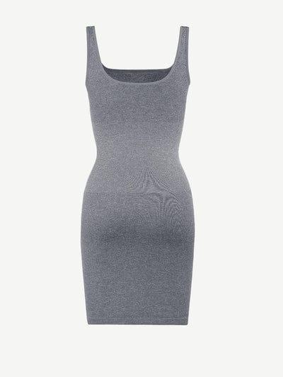 CurvyPower | UK Bodycon Square Neck Midi Dress Shapewear Bodycon With Removable Pads