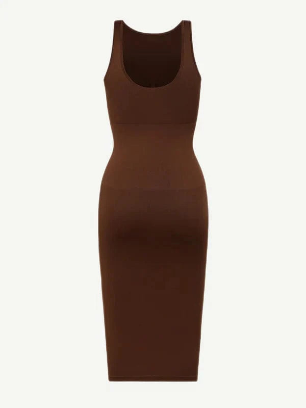 CurvyPower | UK Bodycon Tummy Control Bodycon Shapewear Midi Dress