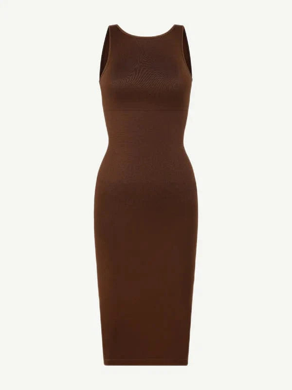 CurvyPower | UK Bodycon Tummy Control Bodycon Shapewear Midi Dress
