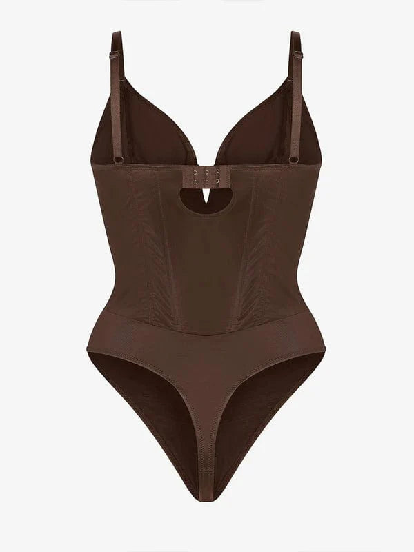 CurvyPower | UK bodysuit Deep V-Neck Tummy Control Shapewear Bodysuit