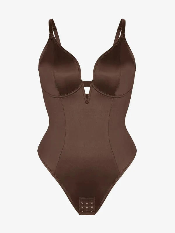 CurvyPower | UK bodysuit Deep V-Neck Tummy Control Shapewear Bodysuit