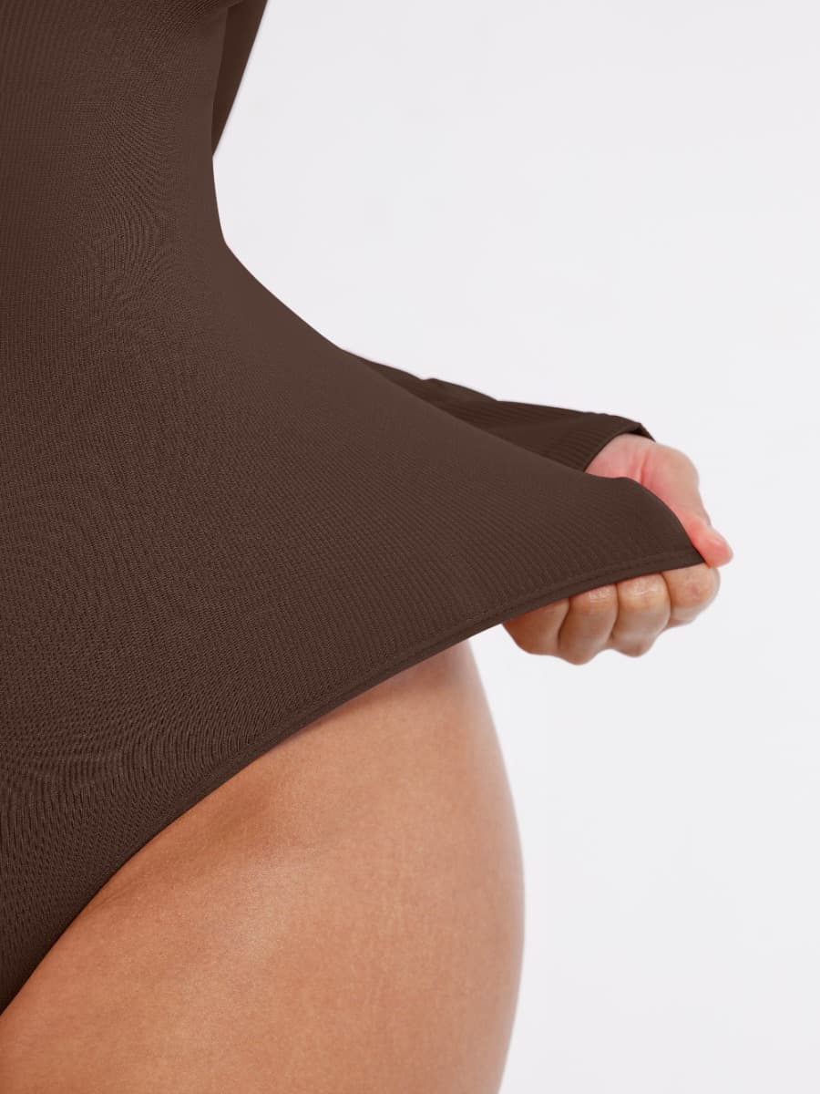 CurvyPower | UK bodysuit Deep V Neck Tummy Control Thong Shapewear Bodysuit