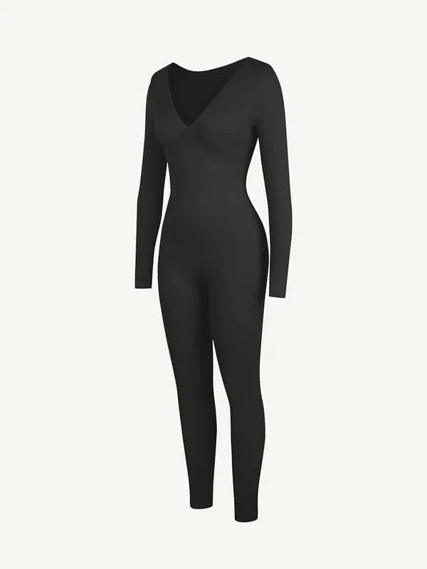 CurvyPower | UK bodysuit Deep V Whole Body Tummy Control Shaping Bodysuit
