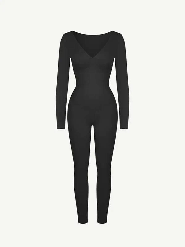 CurvyPower | UK bodysuit Deep V Whole Body Tummy Control Shaping Bodysuit