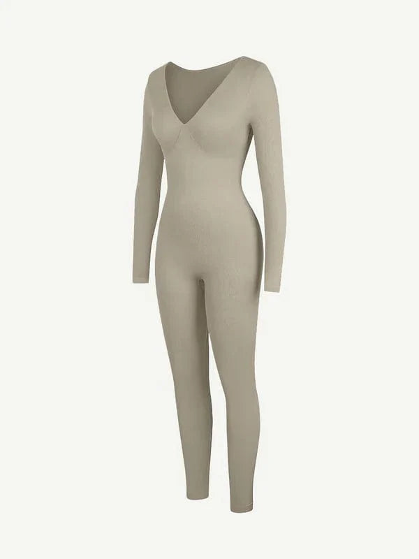 CurvyPower | UK bodysuit Deep V Whole Body Tummy Control Shaping Bodysuit