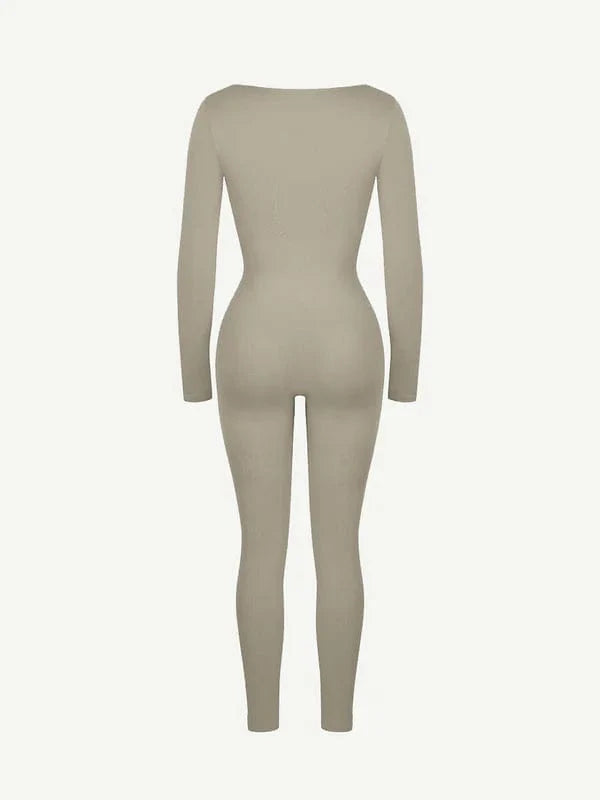 CurvyPower | UK bodysuit Deep V Whole Body Tummy Control Shaping Bodysuit