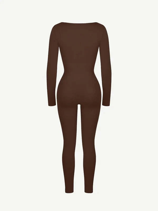 CurvyPower | UK bodysuit Deep V Whole Body Tummy Control Shaping Bodysuit