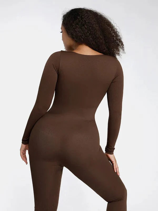 CurvyPower | UK bodysuit Deep V Whole Body Tummy Control Shaping Bodysuit