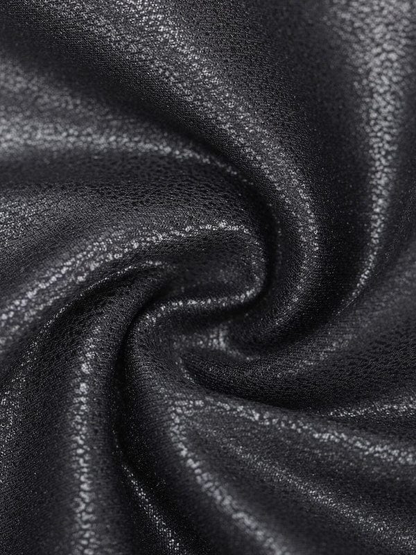 CurvyPower | UK bodysuit Elastic Tummy Control Shapewear Bodysuit in Faux Leather