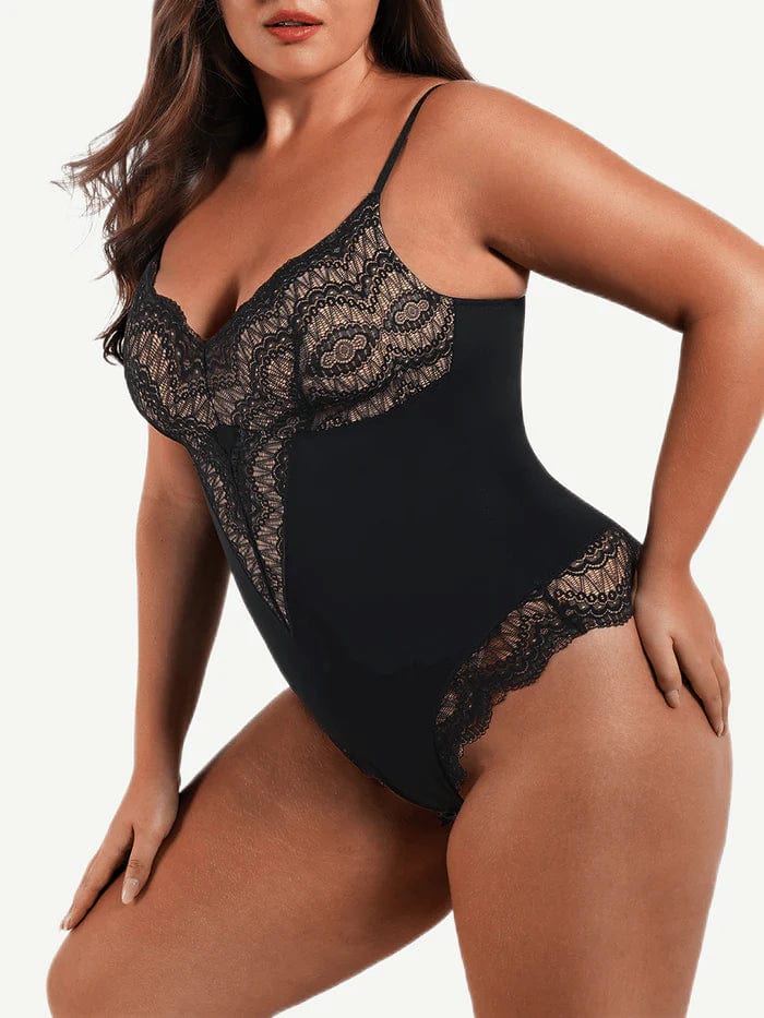 CurvyPower | UK bodysuit Elegant Lace Tummy Control Shapewear Bodysuit