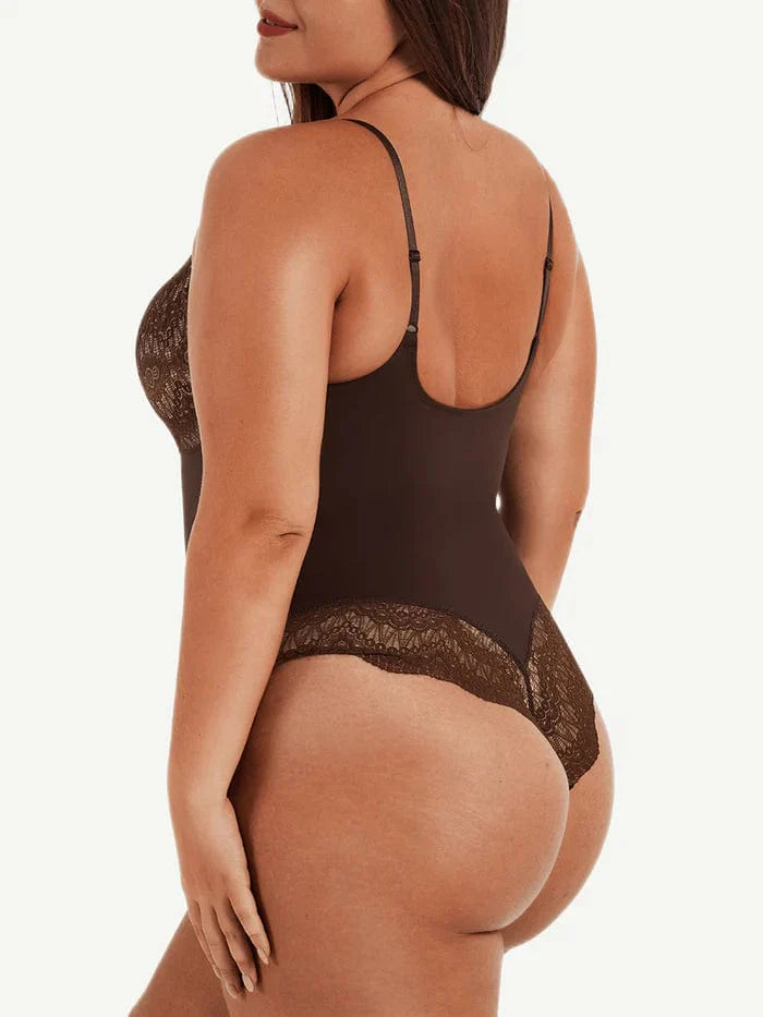 CurvyPower | UK bodysuit Elegant Lace Tummy Control Shapewear Bodysuit