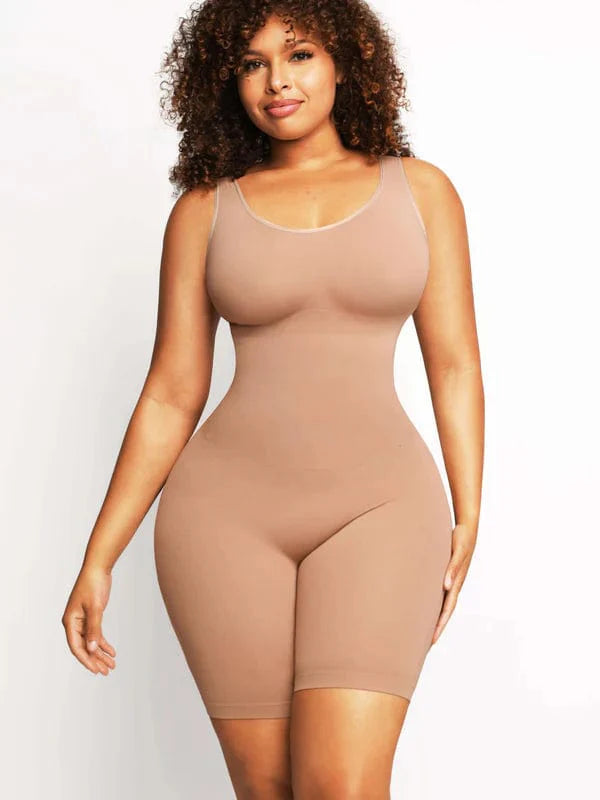 CurvyPower | UK bodysuit Light Brown / XS/S Seamless Tummy Control Shapewear Jumpsuit