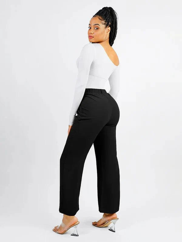 CurvyPower | UK bodysuit Long Sleeve and Diagonal Neck Compression Shapewear Thong Bodysuit