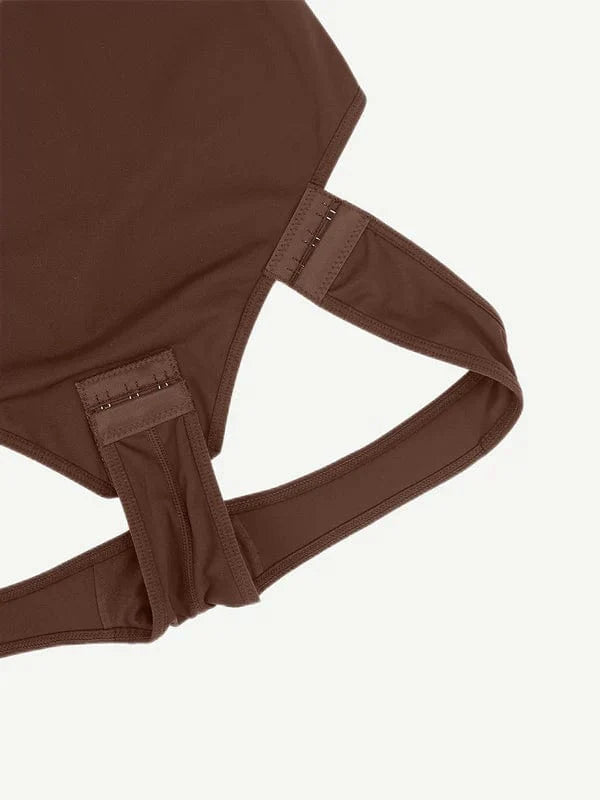 CurvyPower | UK bodysuit Long Sleeve Scoop Neck Shaping Thong Bodysuit