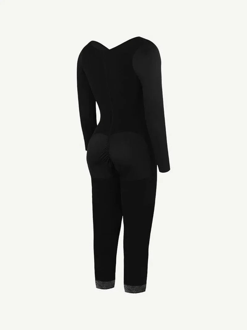 CurvyPower | UK bodysuit Long Sleeve Shapewear Bodysuit with U-Shape Post-Surgical Bust Support