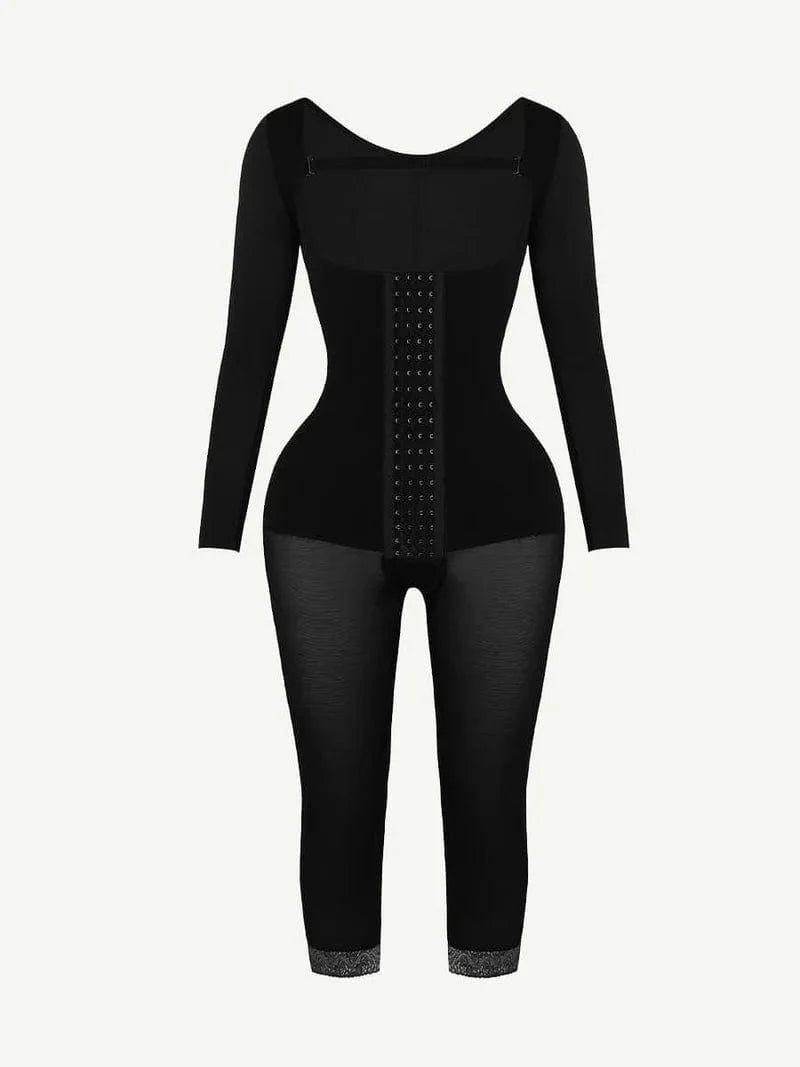 CurvyPower | UK bodysuit Long Sleeve Shapewear Bodysuit with U-Shape Post-Surgical Bust Support