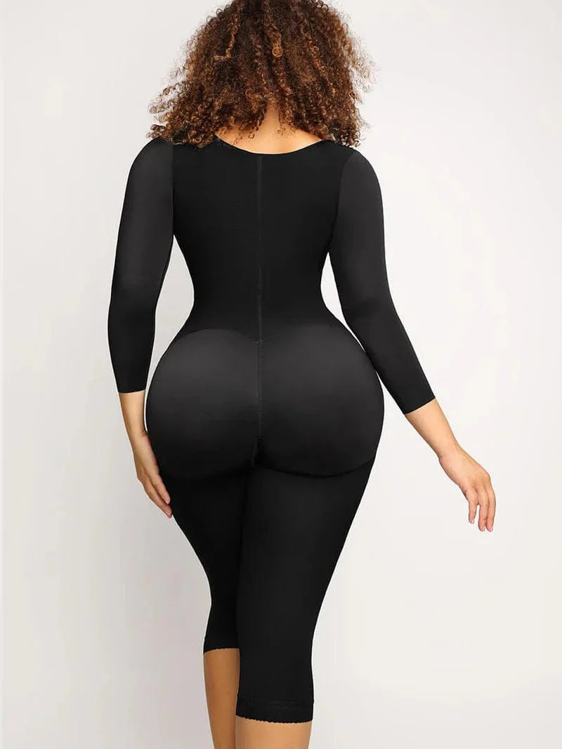 CurvyPower | UK bodysuit Long Sleeve Shapewear Bodysuit with U-Shape Post-Surgical Bust Support