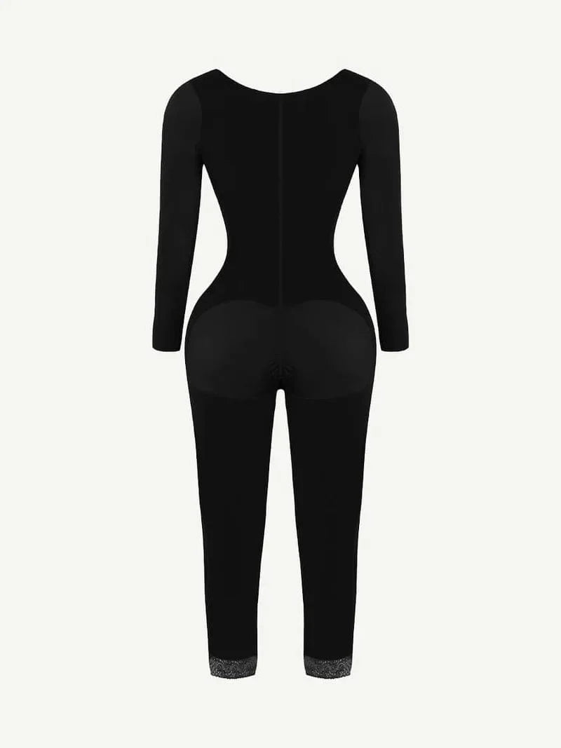 CurvyPower | UK bodysuit Long Sleeve Shapewear Bodysuit with U-Shape Post-Surgical Bust Support