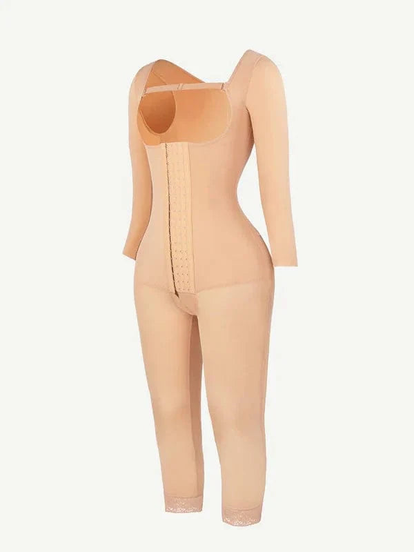 CurvyPower | UK bodysuit Long Sleeve Shapewear Bodysuit with U-Shape Post-Surgical Bust Support