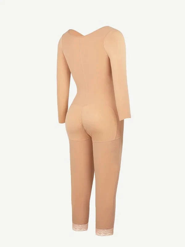 CurvyPower | UK bodysuit Long Sleeve Shapewear Bodysuit with U-Shape Post-Surgical Bust Support