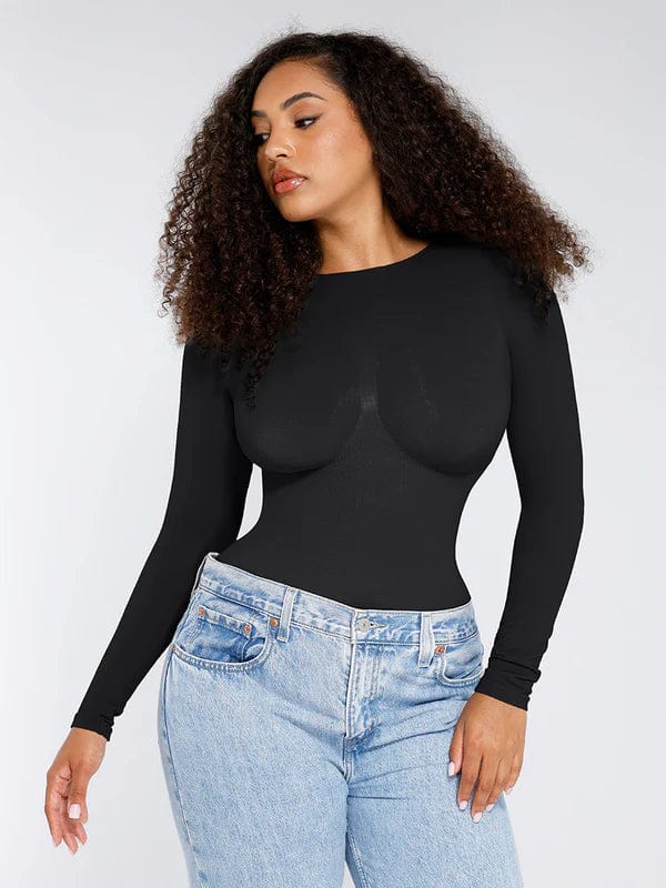 CurvyPower | UK bodysuit Long Sleeve Shapewear Tummy Control Bodysuit