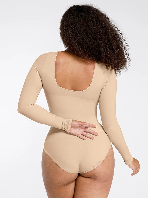 CurvyPower | UK bodysuit Long Sleeve Shapewear Tummy Control Bodysuit