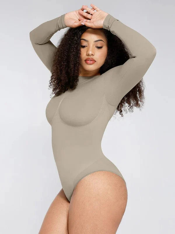 CurvyPower | UK bodysuit Long Sleeve Shapewear Tummy Control Bodysuit