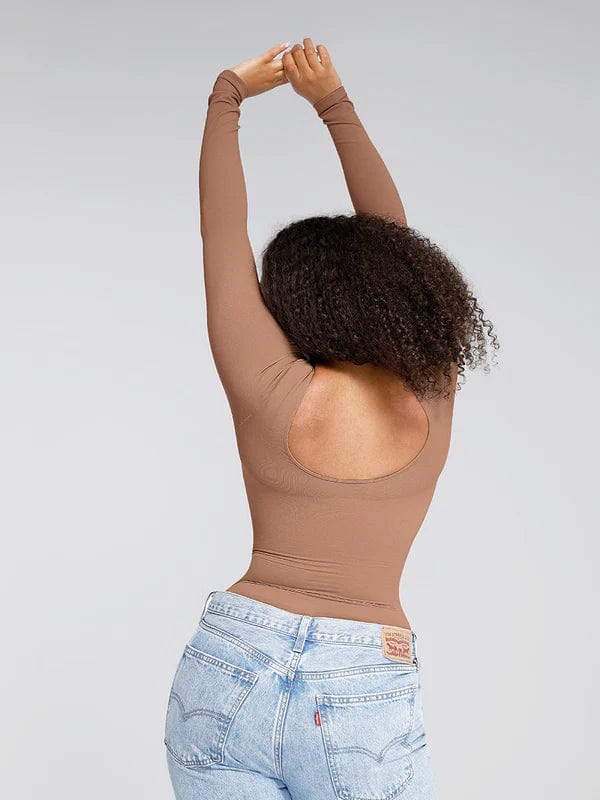 CurvyPower | UK bodysuit Long Sleeve Shapewear Tummy Control Bodysuit
