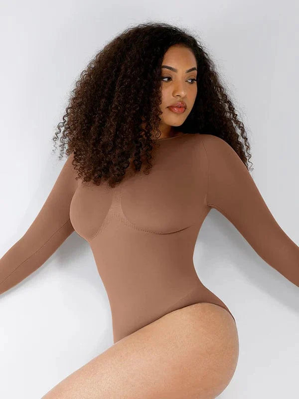 CurvyPower | UK bodysuit Long Sleeve Shapewear Tummy Control Bodysuit