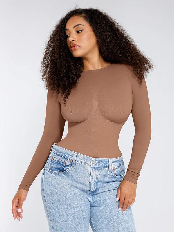 CurvyPower | UK bodysuit Long Sleeve Shapewear Tummy Control Bodysuit