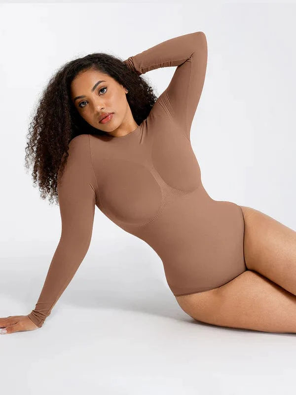 CurvyPower | UK bodysuit Long Sleeve Shapewear Tummy Control Bodysuit