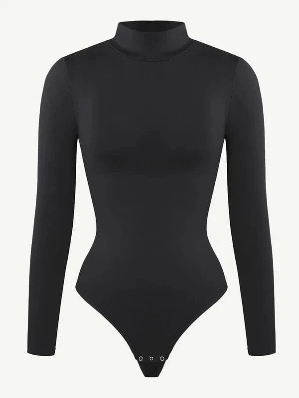 CurvyPower | UK bodysuit Long Sleeve Shapewear Turtle Neck Compression Bodysuit