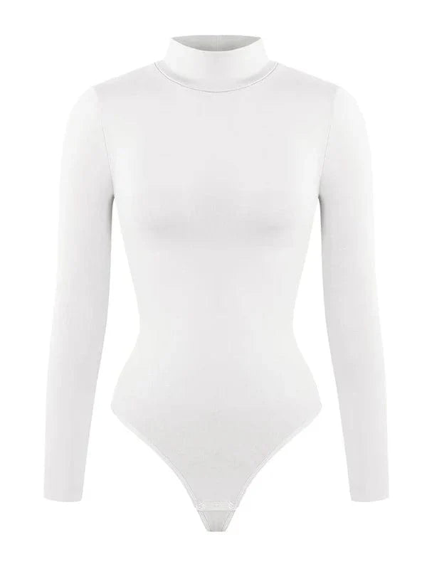CurvyPower | UK bodysuit Long Sleeve Shapewear Turtle Neck Compression Bodysuit