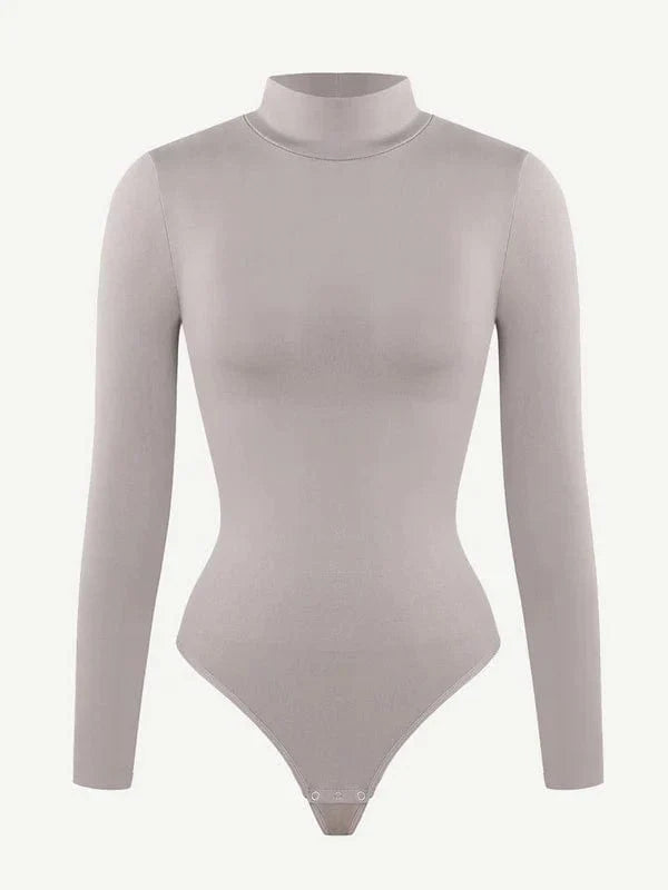 CurvyPower | UK bodysuit Long Sleeve Shapewear Turtle Neck Compression Bodysuit
