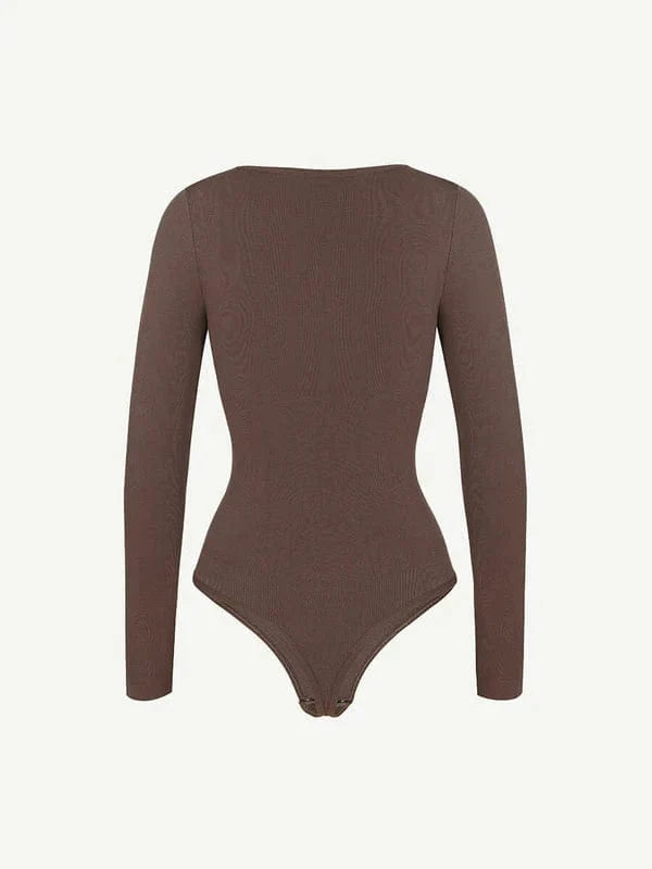 CurvyPower | UK bodysuit Long Sleeve Thong Shapewear Bodysuit