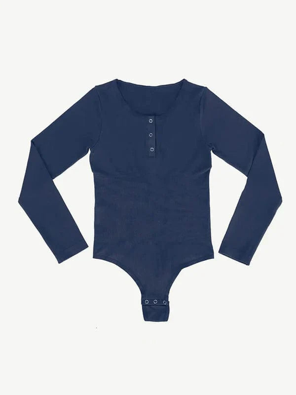 CurvyPower | UK bodysuit Long Sleeve Thong Shapewear Bodysuit