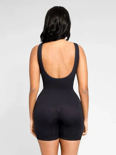 CurvyPower | UK bodysuit Low Back Shapewear Round Neck Bodysuit with Removable Pads