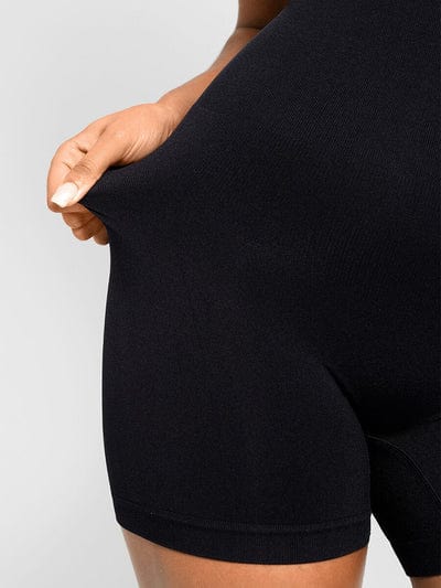 CurvyPower | UK bodysuit Low Back Shapewear Round Neck Bodysuit with Removable Pads